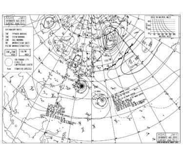 8/21 3:00 ASAS 気圧配置と波情報〜台風19号のうねりはピーク越え、明日後半から20号のうねりが入る