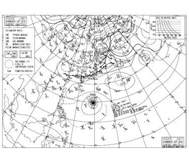 9/1 気圧配置と波情報〜今日も秋雨前線に向けて南西の強い風、台風21号は猛烈な台風となり北上中
