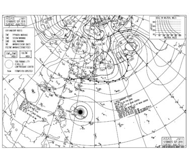 9/13 気圧配置と波情報～高気圧からの東ベースのうねりに反応、台風22号のうねりが西日本に届きはじめる