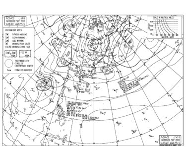 9/17 気圧配置と波情報～台風22号と東からのうねりが十分なサイズで続く、連休最終日もエリアとポイント選べばいい波楽しめる！