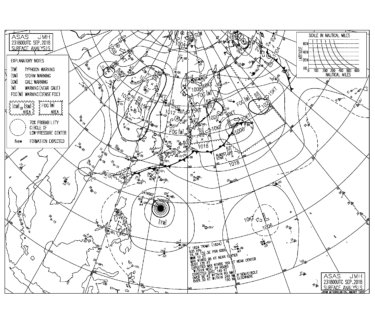 9/24 気圧配置と波情報～太平洋側は物足りないサイズとコンディション、次の週末は台風24号のうねりで期待出来そう