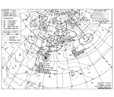 9/28 気圧配置と波情報～台風24号の南西うねりで湘南も頭サイズまでアップ、この週末は土曜から日曜朝一まで楽しめる！