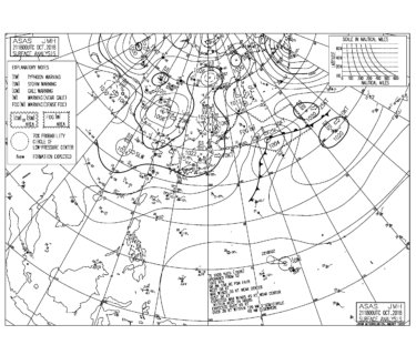 10/22 気圧配置と波情報～はるか南海上に台風26号が発生、今日も東うねりと北風で千葉エリアは楽しめる波