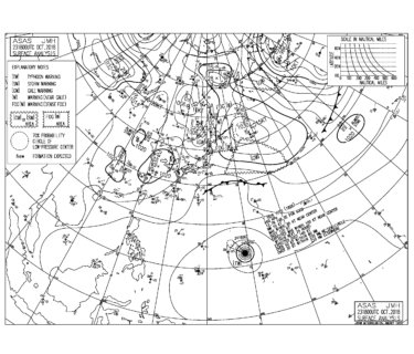 10/24 気圧配置と波情報～今日も東うねりで千葉は十分なサイズ、週末は台風26号のうねりが期待できそう！