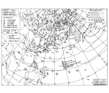 11/19 地上天気図と波情報～今朝は千葉南エリアはコンディション良さそう、週末にかけて寒くなります