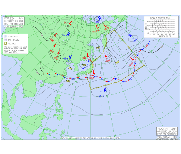 予想天気図24時間