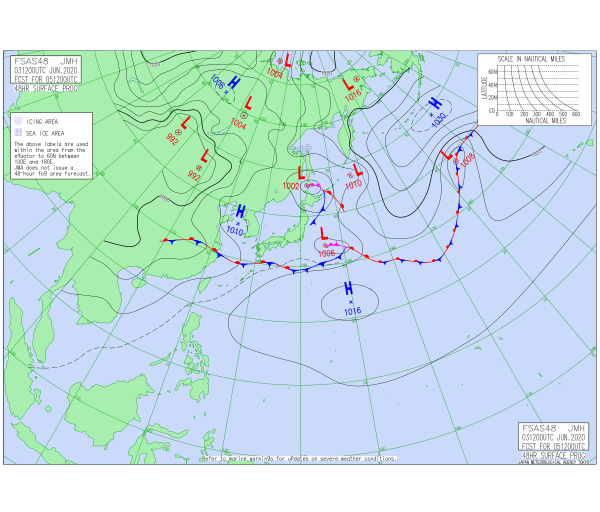 予想天気図48時間