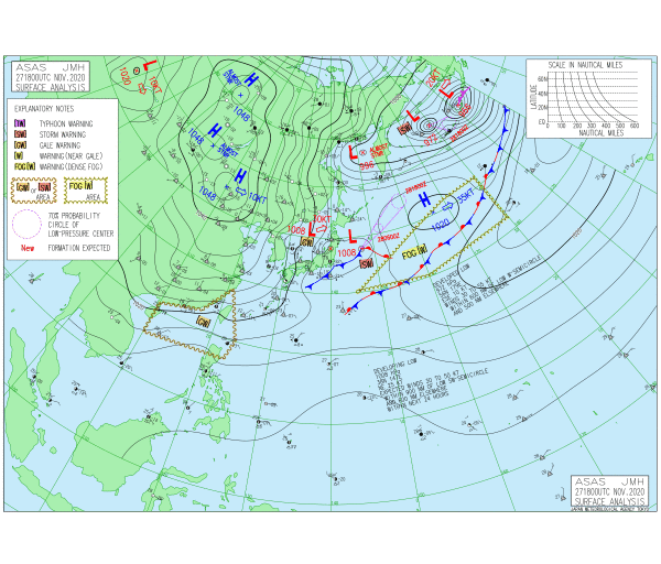 今日明日の天気図と波情報 波予想 千葉 湘南エリア 11 28 週末サーファーのための波乗り気象学