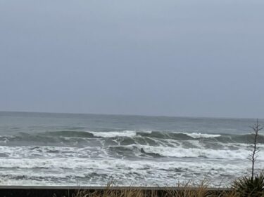 南岸低気圧で雨の一日、サイズ十分もうねりは整わず難しい波【2023.2.13】